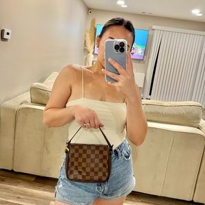 💯 Authentic Damier Ebene Trousse Make up bag